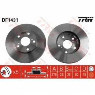 Тормозной диск TRW DF1431