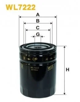 Фильтр масла WIX FILTERS WL7222
