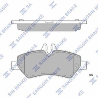 Комплект тормозных колодок из 4 шт. дисков SANGSIN SP1562