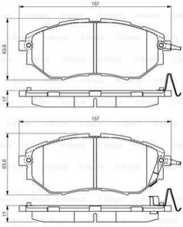 Комплект гальмівних колодок з 4 шт. дисків Bosch 0986495156 (фото 1)