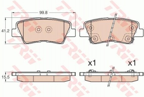 Комплект гальмівних колодок до дискових гальм TRW GDB3537