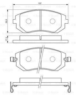 Комплект гальмівних колодок з 4 шт. дисків Bosch 0986494558