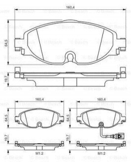 Комплект гальмівних колодок з 4 шт. дисків Bosch 0986495347 (фото 1)