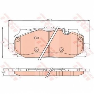 Комплект гальмівних колодок з 4 шт. дисків TRW GDB2158 (фото 1)