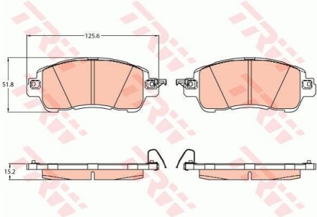 Комплект гальмівних колодок з 4 шт. дисків TRW GDB2122