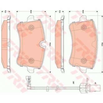 Комплект гальмівних колодок з 4 шт. дисків TRW GDB1866