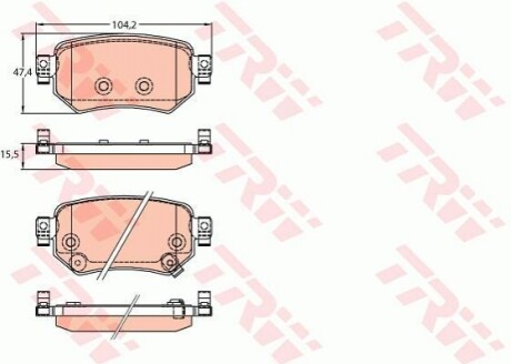 Комплект гальмівних колодок TRW GDB3632