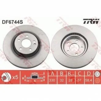 Диск тормозной TRW DF6744S