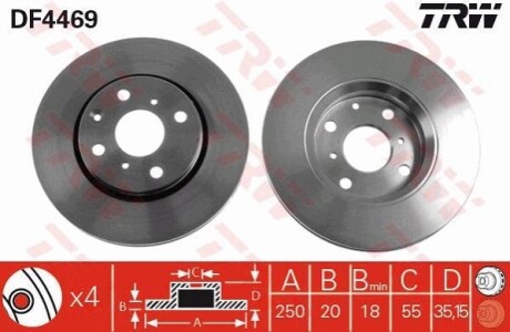 Гальмівний диск TRW DF4469