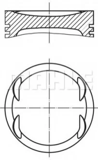 Поршень с кольцами VAG 77,01 1,6i 16V ATN/AUS/AZD (выр-во Mahle) Knecht/Mahle 030 99 02
