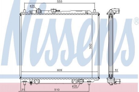 Радіатор системы охолодження Nissens 62801