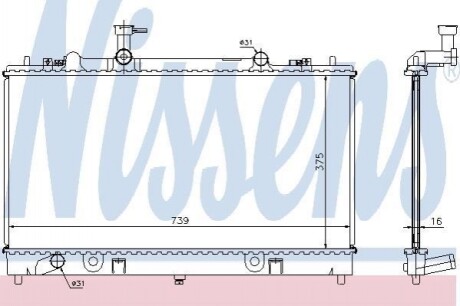 Радіатор системы охолодження Nissens 62466A