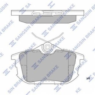 Комплект тормозных колодок из 4 шт. дисков SANGSIN SP1531