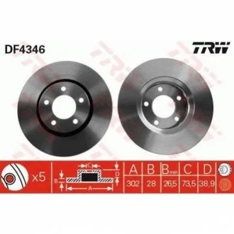 Диск тормозной TRW DF4346