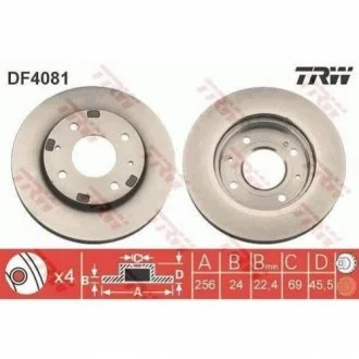 Диск тормозной TRW DF4081