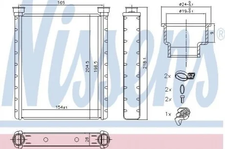 Радіатор обігріву салона Nissens 72065