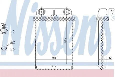 Радіатор обігріву салона Nissens 72671