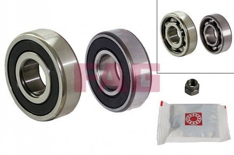 Комплект підшипників призначених для монтажу на маточину, кулькові з елементами монтажу.. FAG 713 6231 40