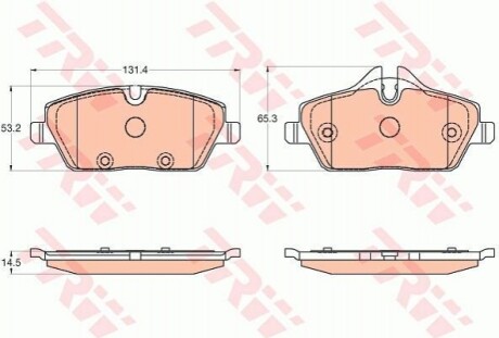 Комплект гальмівних колодок з 4 шт. дисків TRW GDB2038