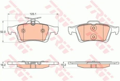 Комплект гальмівних колодок. TRW GDB2033