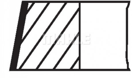 Комплект кілець поршневих з 3 шт. Knecht/Mahle 03814N0 (фото 1)