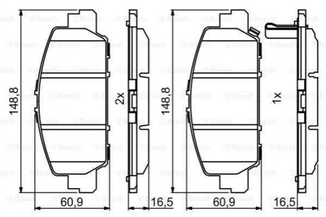 Комплект гальмівних колодок з 4 шт. дисків Bosch 0986494773