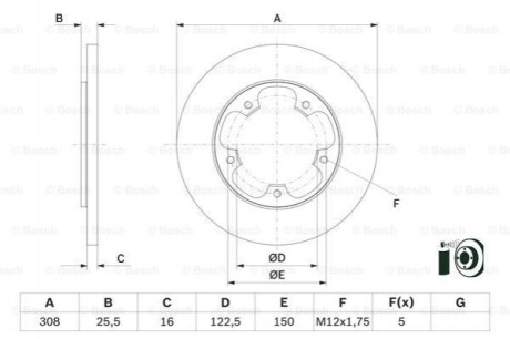 Диск гальмівний Bosch 0986479F44