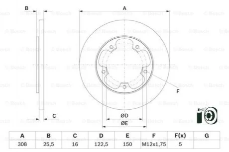 Диск гальмівний Bosch 0986479F44