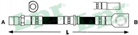 Шланг тормозной гидравлический LPR 6T46186
