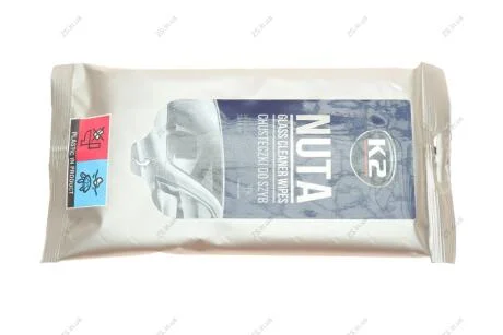 Серветки для очищення скла NUTA GLASS CLEANER WIPES 24 шт./20x18, шт. K2 K500