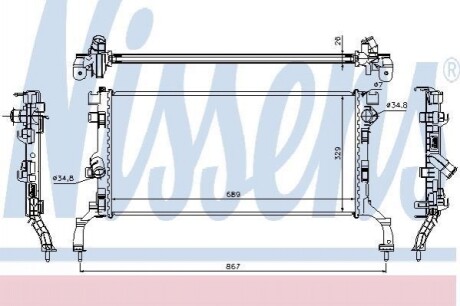 Радіатор охолодження RENAULT LAGUNA III (07-) Nissens 637604