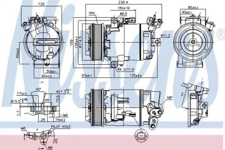 Компресор кондиціонера NISSAN QASHQAI/ X-TRAIL/ RENAULT MEGANE (2003) Nissens 890015