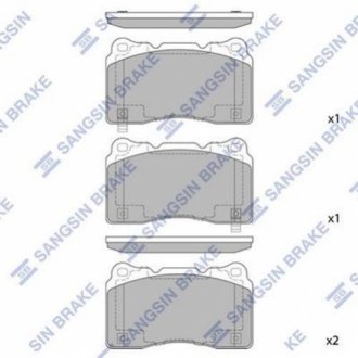 Комплект гальмівних колодок з 4 шт. дисків SANGSIN SP2119 (фото 1)