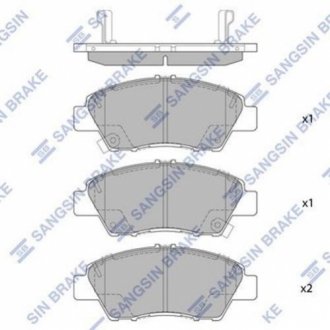 Комплект тормозных колодок из 4 шт. дисков SANGSIN SP1463 (фото 1)