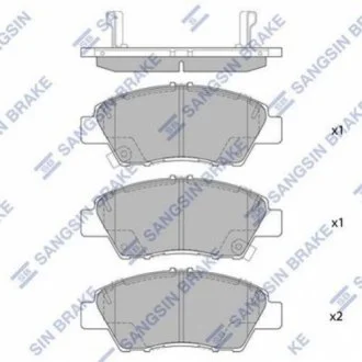 Комплект тормозных колодок из 4 шт. дисков SANGSIN SP1463