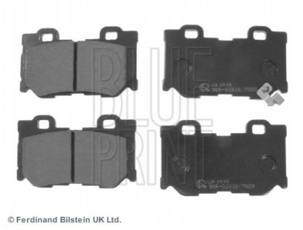 Комплект гальмівних колодок з 4 шт. дисків Blue Print ADN142149