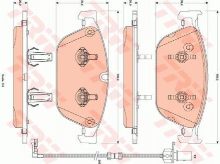 Комплект гальмівних колодок до дискових гальм TRW GDB1884