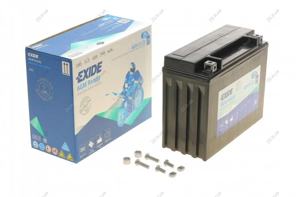 Аккумулятор 21Ah-12v Exide AGM (205х90х165),R,EN350 EXIDE AGM12-23 (фото 1)