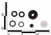 Ремкомплект главного цилиндра сцепления ВАЗ 2101-07 (манжеты, пыльник, колпачок, кольца, штуцер) OEM РЕМКОМПЛЕКТ 19Р+ (фото 2)