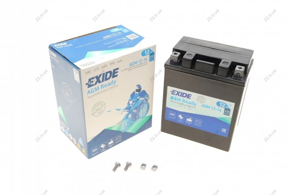 Аккумулятор 12Ah-12v Exide AGM (135х90х165),R,EN210 EXIDE AGM12-14 (фото 1)