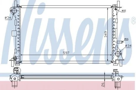 Радіатор системы охолодження Nissens 62073A