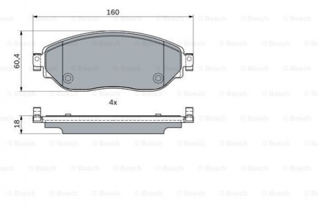 Комплект гальмівних колодок з 4 шт. дисків Bosch 0986494741 (фото 1)