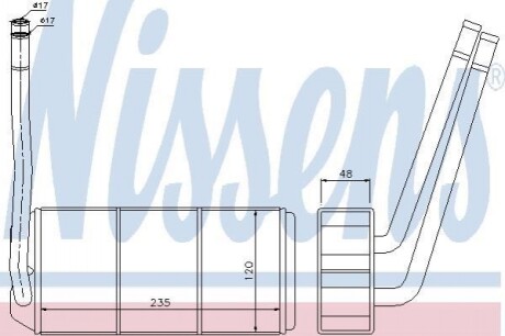 Радиатор обогрева салона Nissens 73001