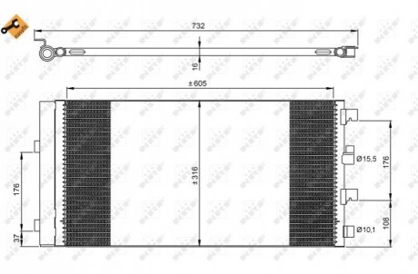 Конденсатор кондиционера DACIA Duster 1.5D 10- NRF 35969