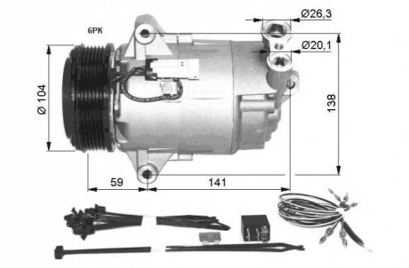 Компрессор кондиционера OPEL Zafira 1.9D 05- NRF 32427 (фото 1)