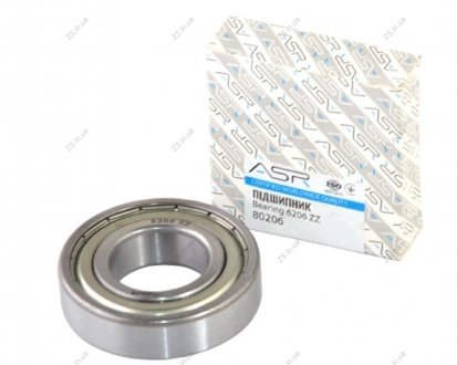 Подшипник шариковый радиальный (6206 ZZ) ASR 80206