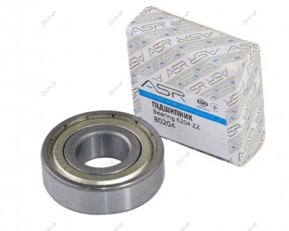 Підшипник кульковий радіальний (6204 ZZ) ASR 80204