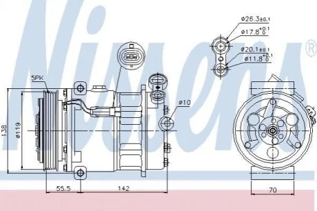 Компресор кондиціонера OPEL VECTRA 02- Nissens 89157