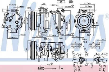 Компрессор кондиционера MAZDA 3 (2004) 2.0 Nissens 89351