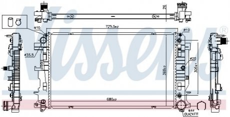 Радіатор системы охолодження Nissens 627062